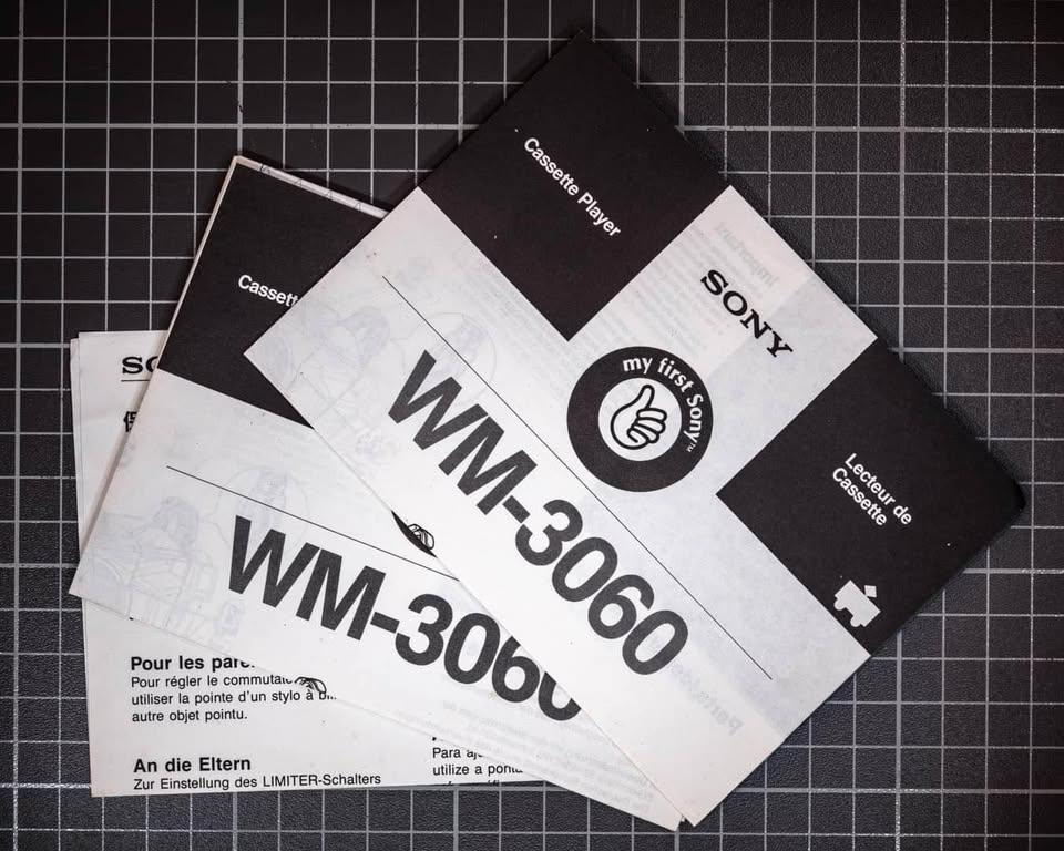 Rare Walkman First Sony WM-3060 New Vintage Red Original in Box 90s Music Complete Set Never Used Retro Stereo Headphones Tape Perfect Gift