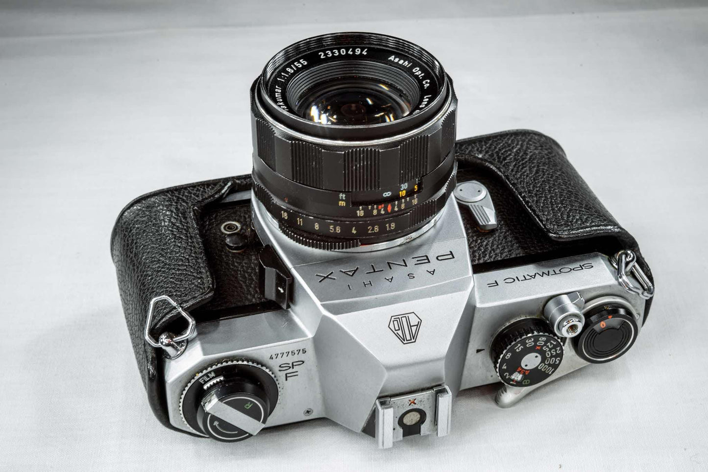 Beautiful Pentax Spotmatic F SLR + Super-Takumar 55mm F1.8 + Case