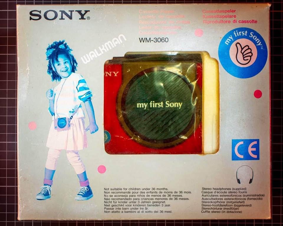 Rare Walkman First Sony WM-3060 New Vintage Red Original in Box 90s Music Complete Set Never Used Retro Stereo Headphones Tape Perfect Gift