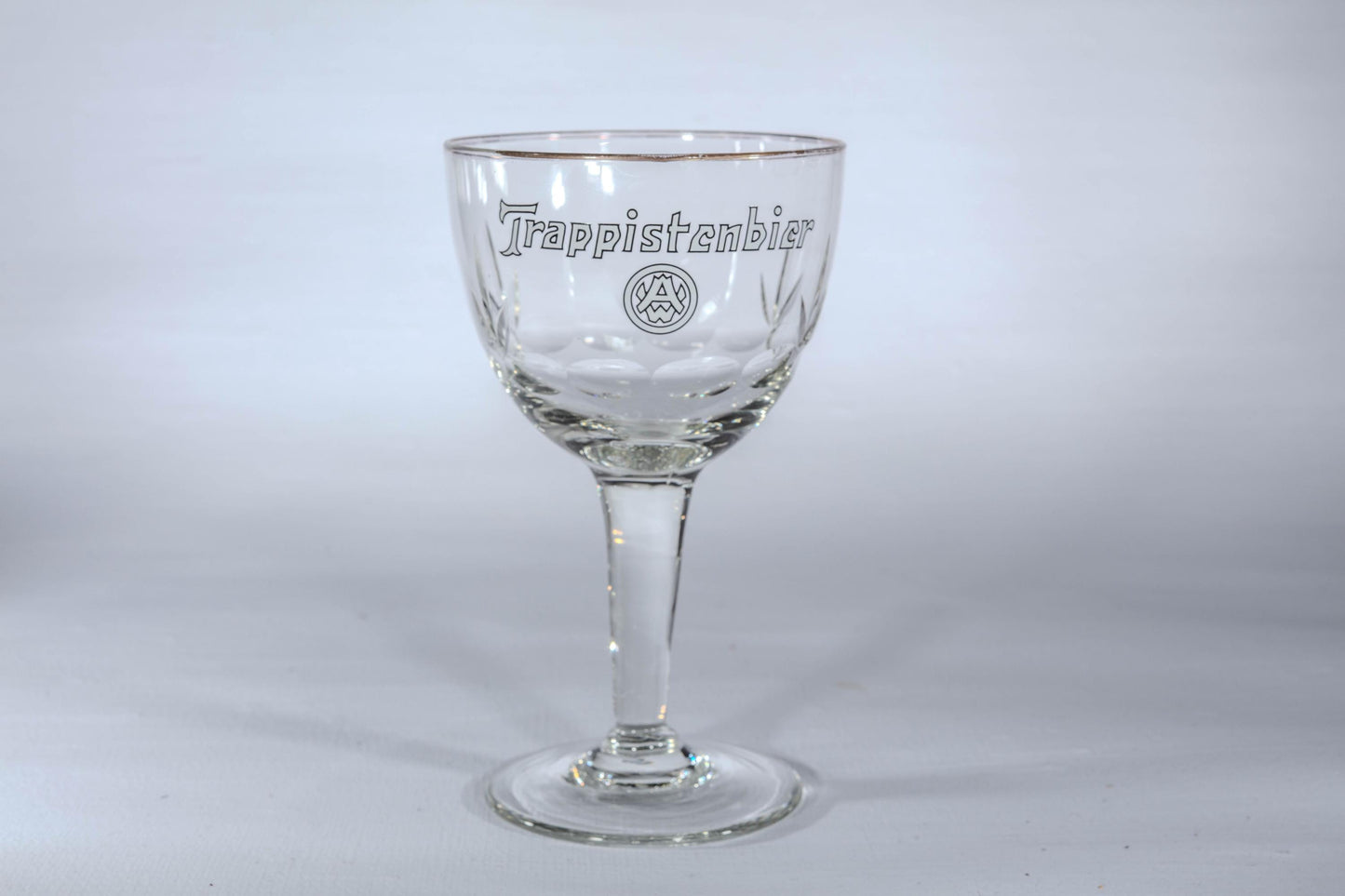 Vintage Trappist Beer Beer Glasses Set of 8 Belgian Chalice Goblets with Silver Rim Authentic Trappist Brewery Glassware Bar Cocktail Party