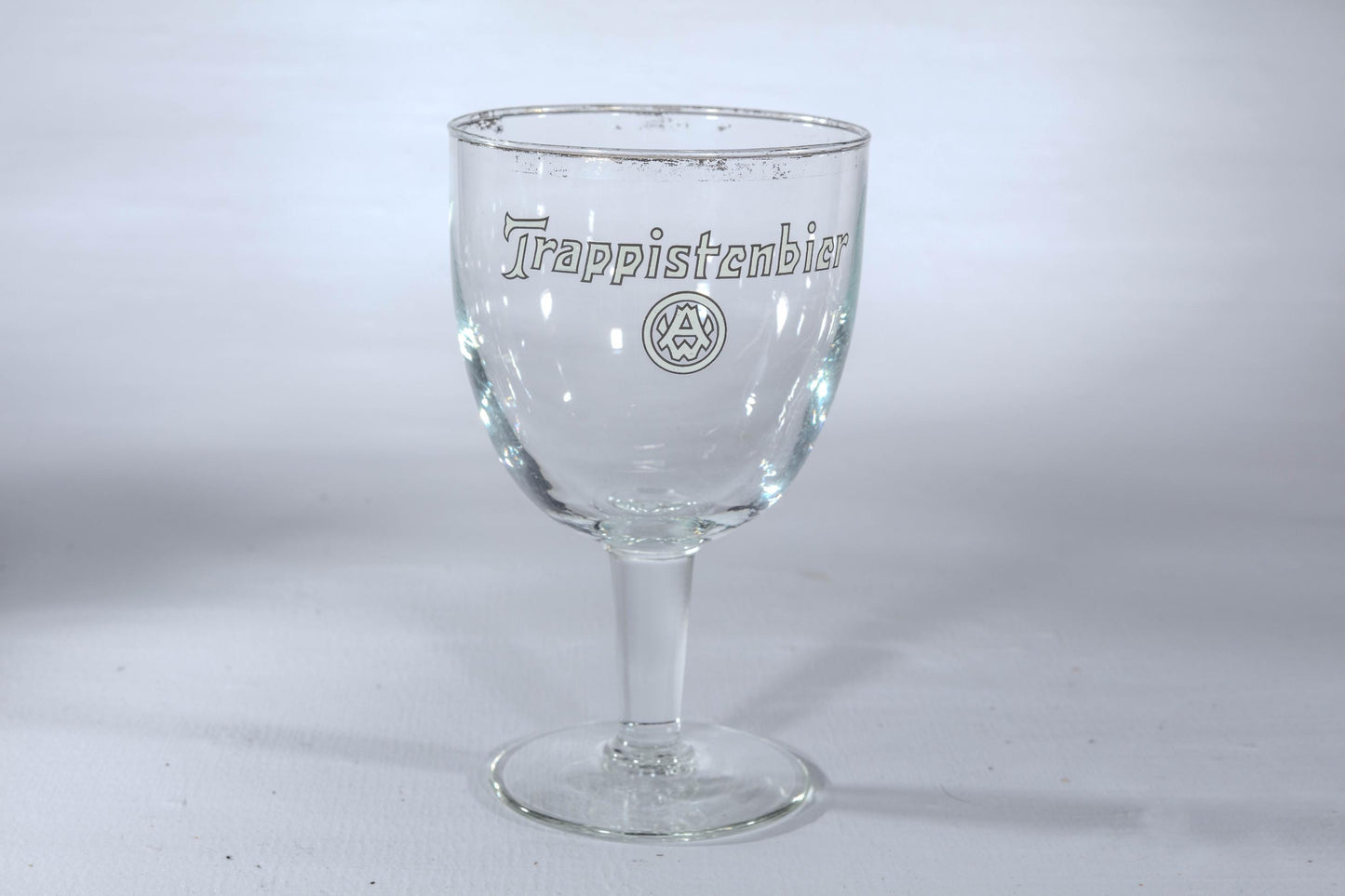 Vintage Trappist Beer Beer Glasses Set of 8 Belgian Chalice Goblets with Silver Rim Authentic Trappist Brewery Glassware Bar Cocktail Party
