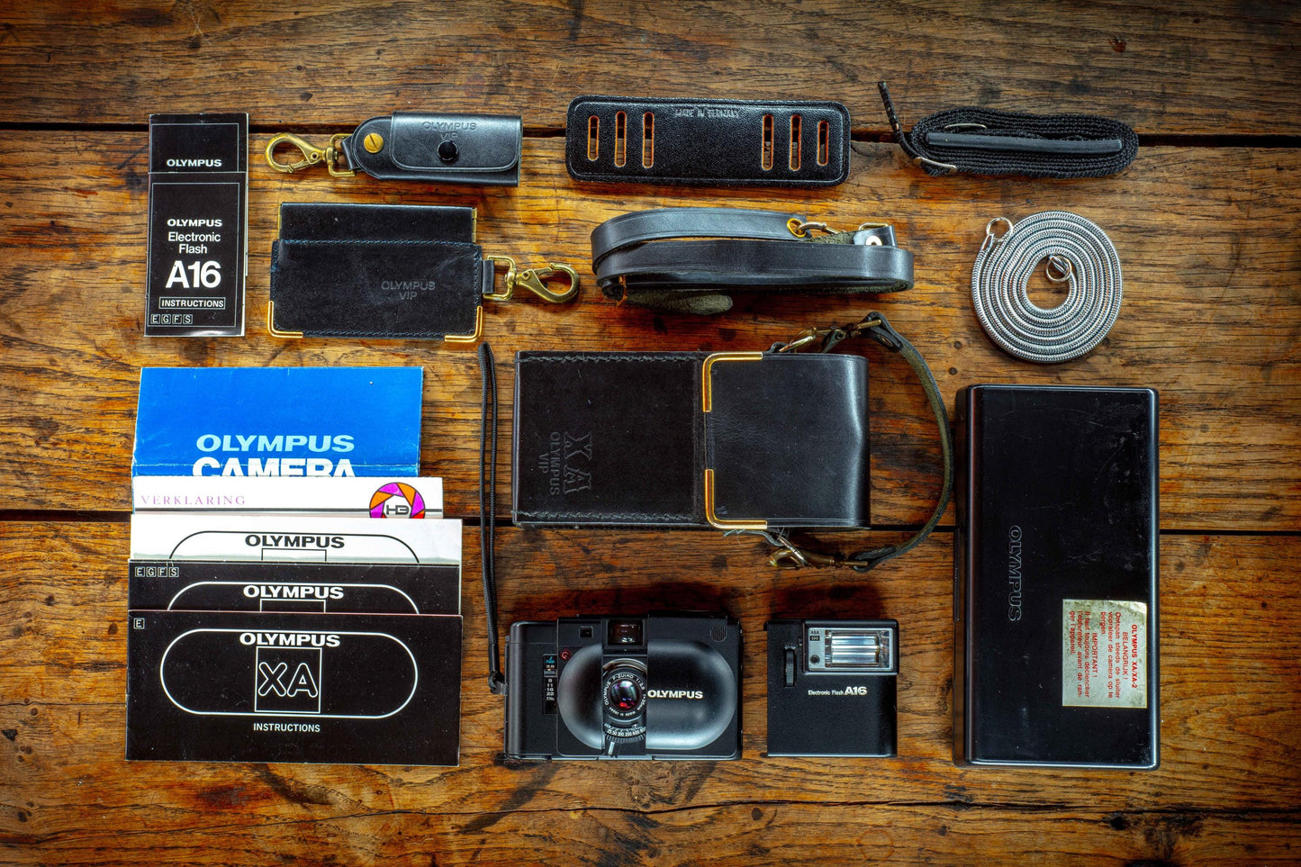 Vintage Olympus XA2 35mm F2.8 Rangefinder /A16/ Rare Leather VIP Set / Box / Documents Compact Film Camera Street Photography, Perfect Gift
