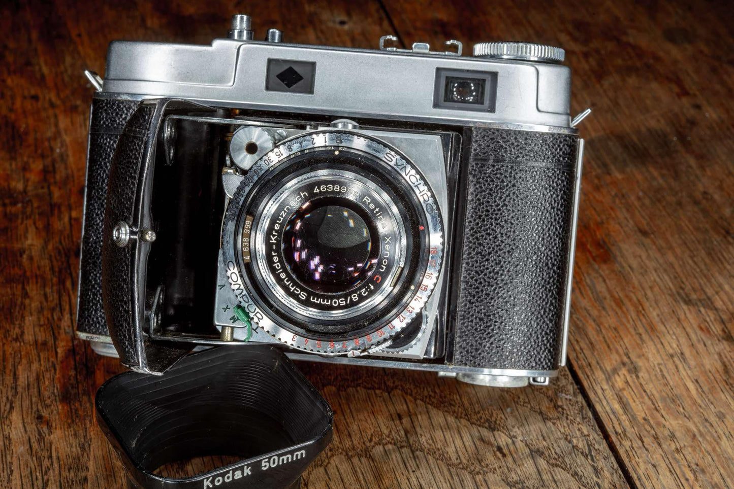 Vintage Rare Beautiful Film Camera Retina IIc Kodak Video 35mm rangefinder with original case, Germany 1950s High Quality Perfect Gift Art