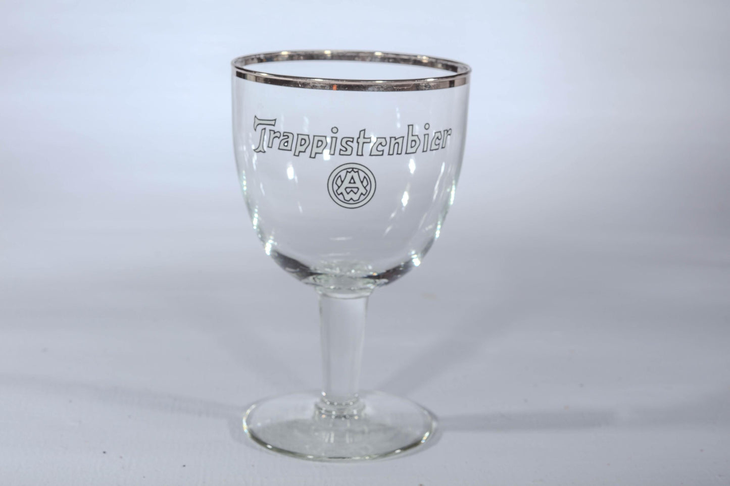 Vintage Trappist Beer Beer Glasses Set of 8 Belgian Chalice Goblets with Silver Rim Authentic Trappist Brewery Glassware Bar Cocktail Party