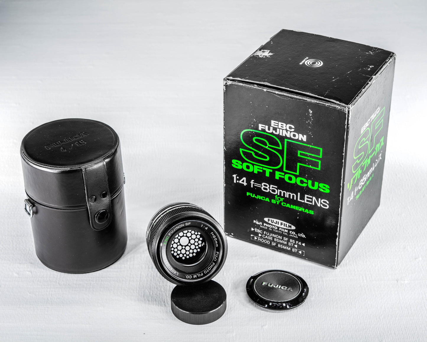 Rare EBC Fujinon SF 85mm f/4 Soft Focus Portrait Lens for Fujica ST Vintage Japan Lens with Box, Case & Caps Set Dreamy Bokeh Effect Gift