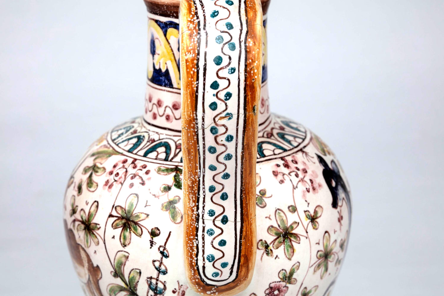 Hand-Painted 17th Century Style Porcelain Vase Baroque Scene Ceramic Decor Spanish Renaissance Reproduction Ornate Art Vase Nature Portugal