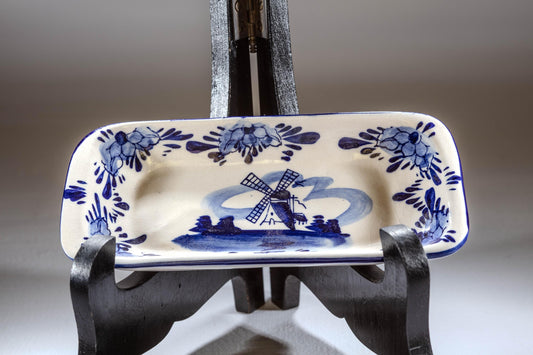 Antique Delft Blue Porcelain Mini Tray Hand Painted Dutch Ceramic Plate Vintage Holland Decor Collectible Blue White Dish Gift Home Decor