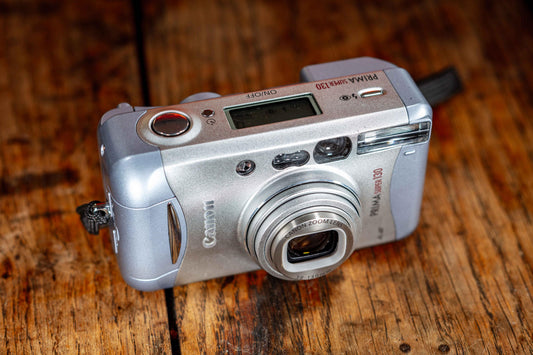 Canon Prima Super 130 38-130mm Sure Shot p&s new! Compact Film Camera Vintage Rare Lens Perfect Gift for Enthusiasts, Perfect Condition Art