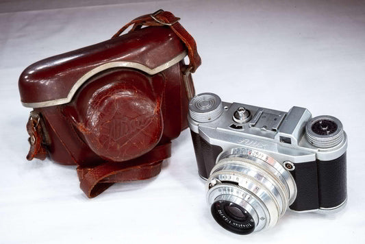 Antique Classic Vintage Altix Viewfinder Film Camera with Leather Case 1930s 35mm Germany Rare Perfect Gift For Photographers And Collectors