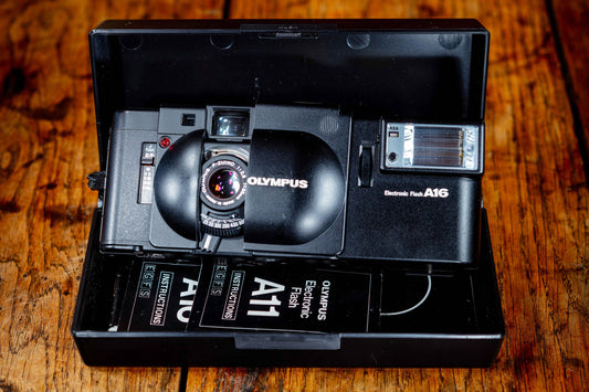 Vintage Olympus XA2 35mm F2.8 Rangefinder /A16/ Rare Leather VIP Set / Box / Documents Compact Film Camera Street Photography, Perfect Gift