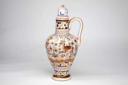 Hand-Painted 17th Century Style Porcelain Vase Baroque Scene Ceramic Decor Spanish Renaissance Reproduction Ornate Art Vase Nature Portugal