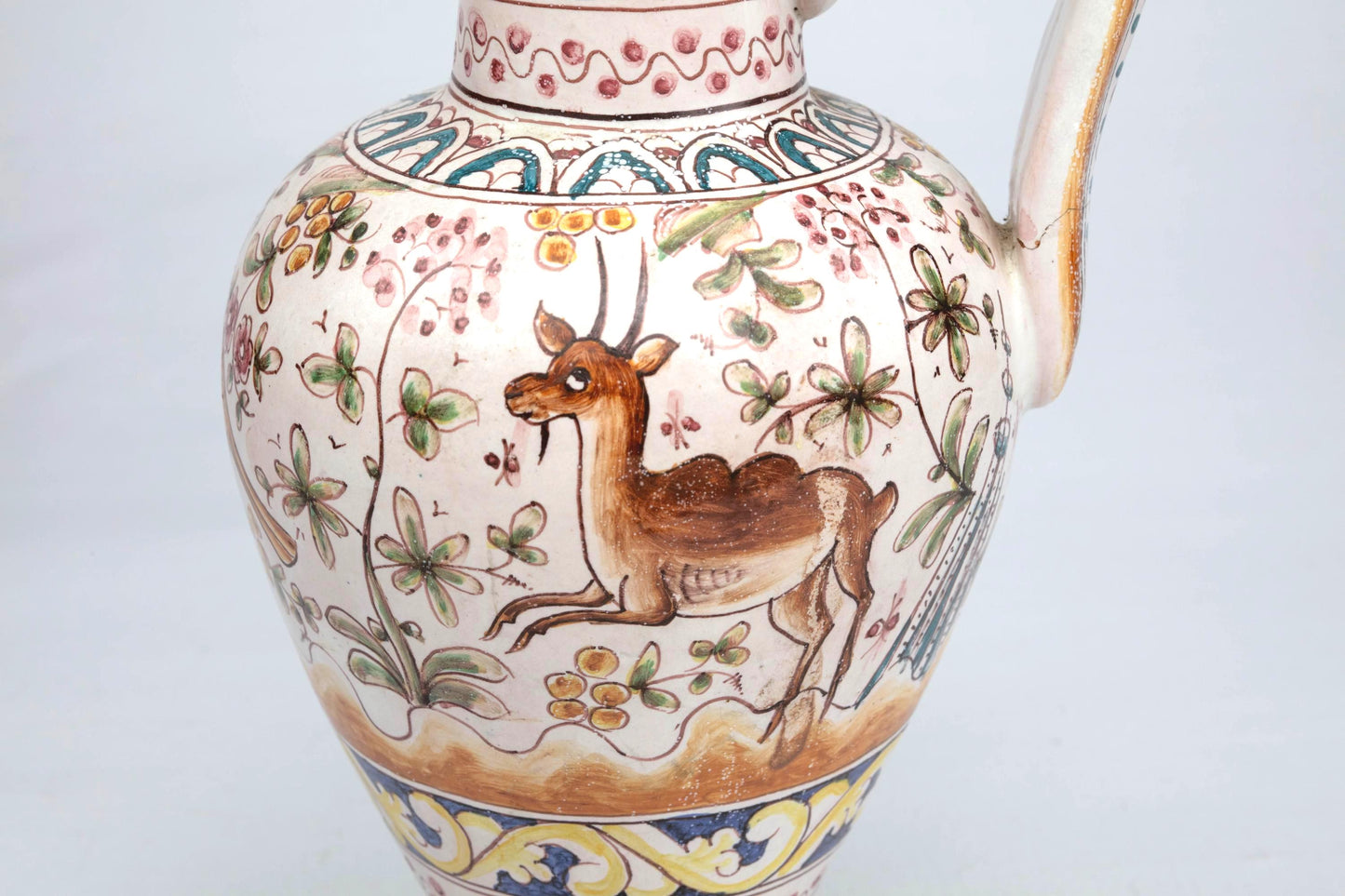 Hand-Painted 17th Century Style Porcelain Vase Baroque Scene Ceramic Decor Spanish Renaissance Reproduction Ornate Art Vase Nature Portugal