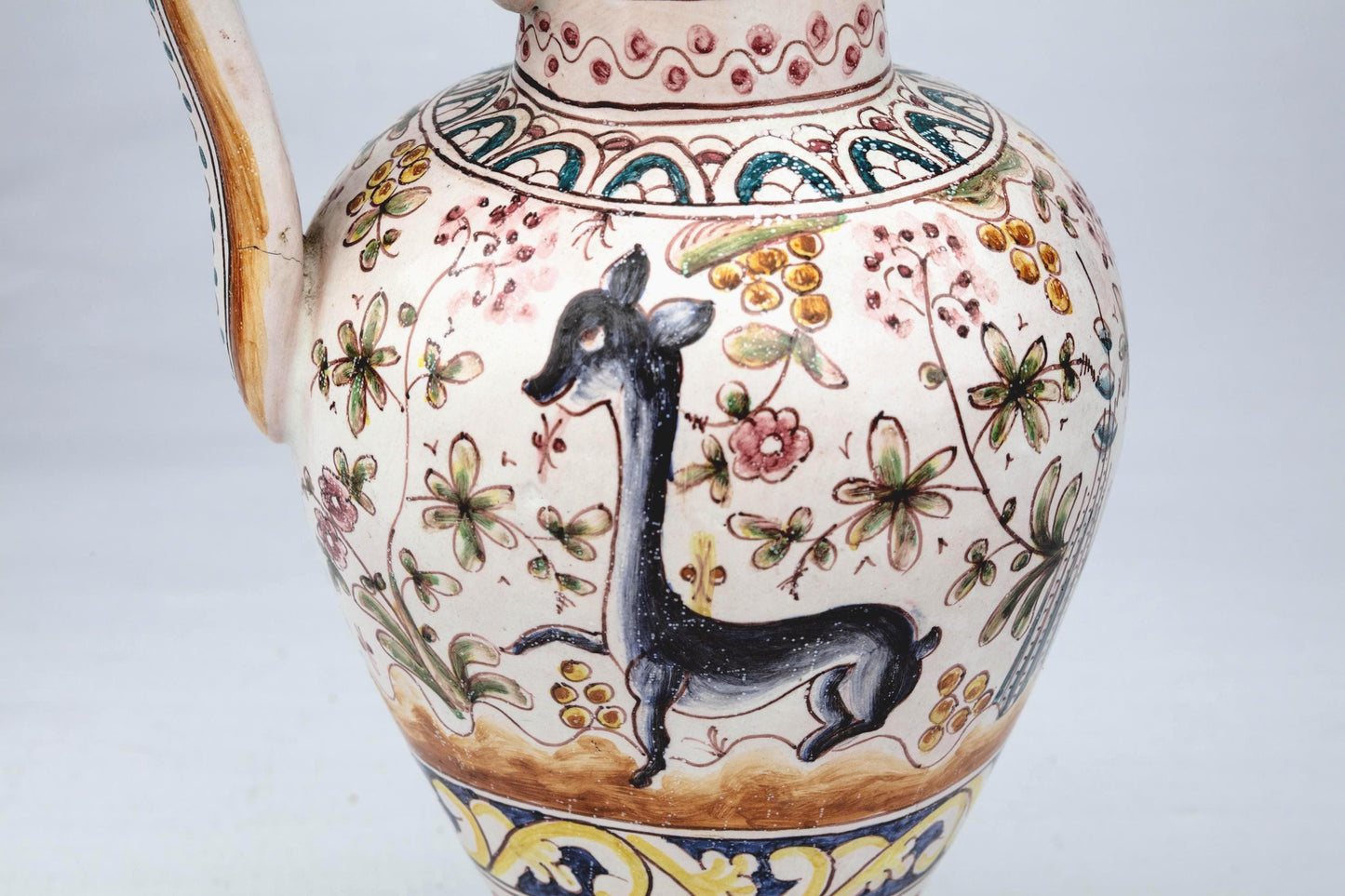 Hand-Painted 17th Century Style Porcelain Vase Baroque Scene Ceramic Decor Spanish Renaissance Reproduction Ornate Art Vase Nature Portugal