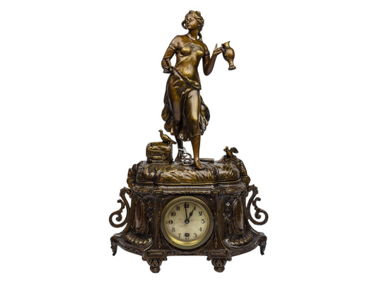 Beautiful Antique Collectible Clock Boho Ornate French Vintage Style Old Decorative Romantic Home Retro Rare Decor Mechanical Victorian Art