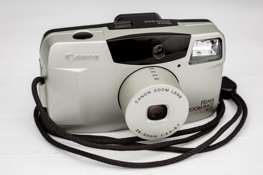 Vintage Canon Prima Zoom Shot AiAF Autofocus 35mm Retro Compact Film Camera 38–60mm Zoom Silver Point & Shoot Analog Perfect Gift y2k Decor