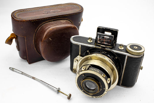 Antique Ihagee Parvola 70mm Camera 1930s with Leather Case Vintage Bellows Pre War Film Lens Retro Photography Collectable Decor Unique Gift