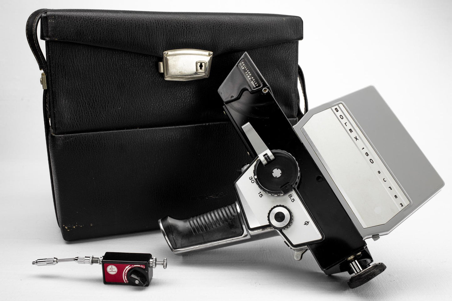 Vintage 150 Bolex Super Camera with Original Case and Accessory Retro Movie Camera Mid Century Film Equipment Piece Collectable Photography