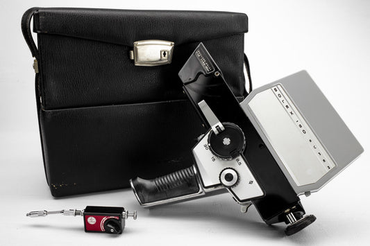Vintage 150 Bolex Super Camera with Original Case and Accessory Retro Movie Camera Mid Century Film Equipment Piece Collectable Photography